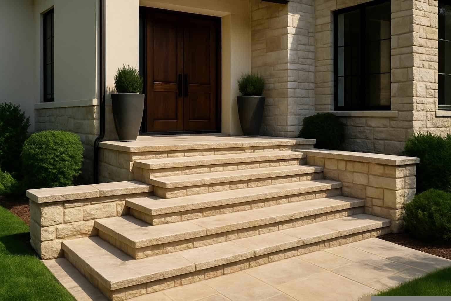 Stone Entry Steps Installation in Granite Shoals TX
