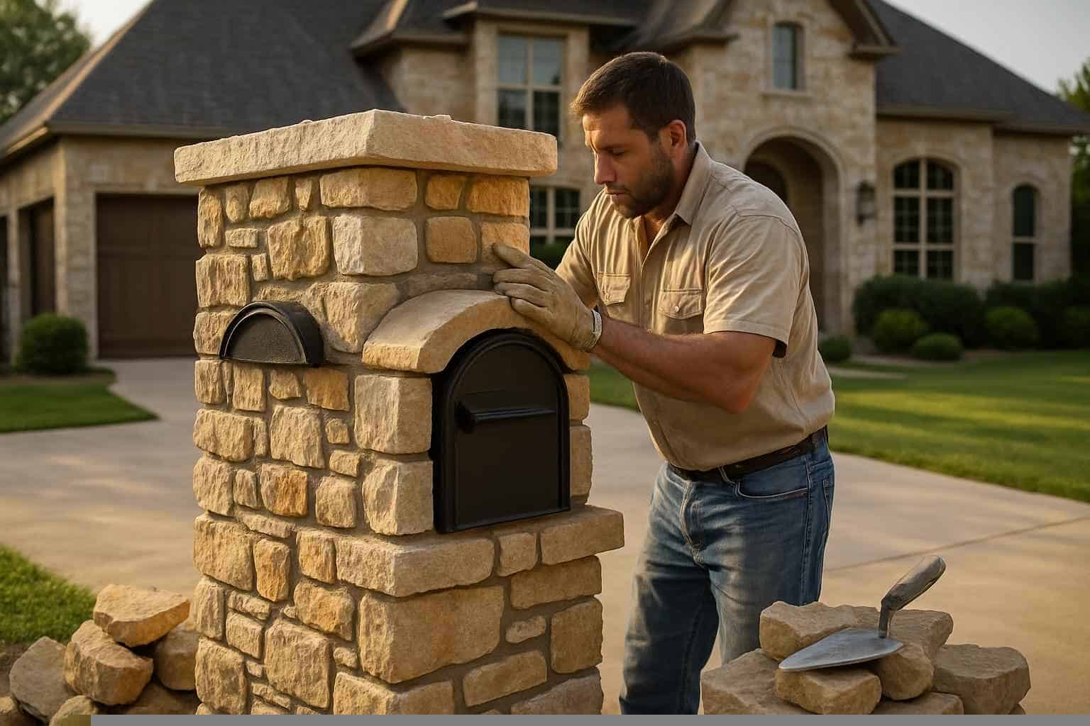 Stone Mailbox Masonry Service in Llano TX