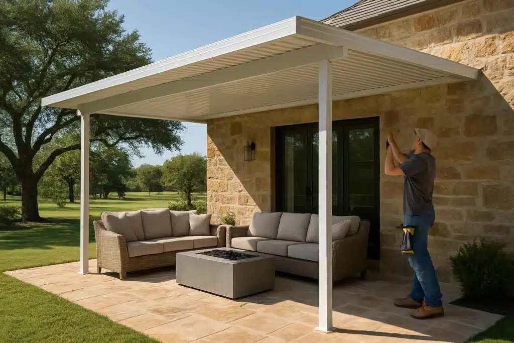 aluminum patio cover installer in stonewall tx