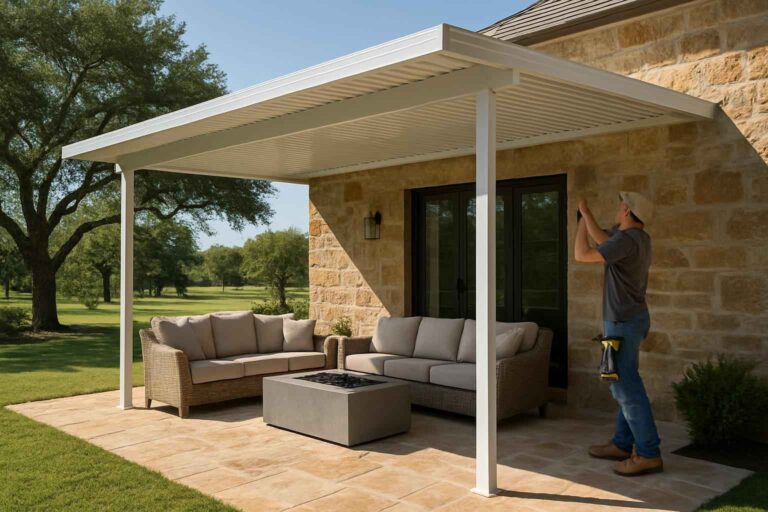aluminum patio cover installer in stonewall tx