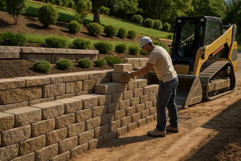 block retaining wall builder in willow city tx