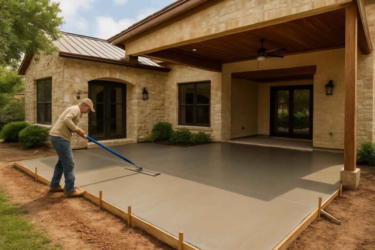concrete patio installation service in fredericksburg tx