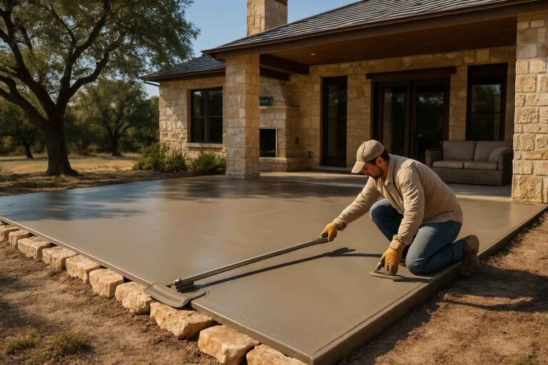 concrete patio installation service in willow city tx
