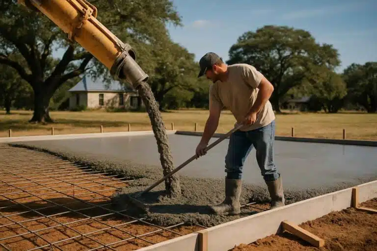 concrete slab pouring company in fredericksburg tx