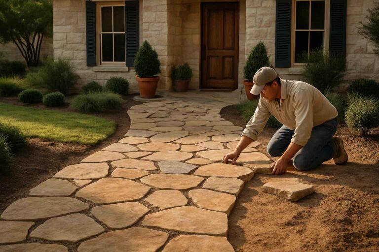 flagstone walkway installer in fredericksburg tx