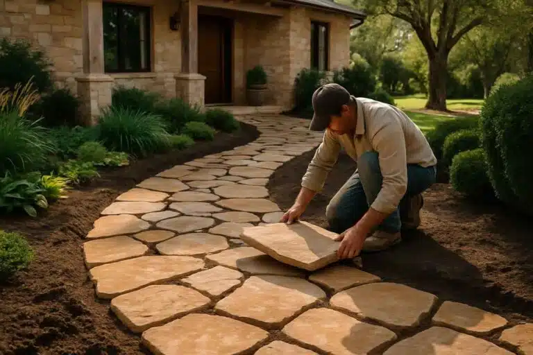 flagstone walkway installer in luckenbach tx