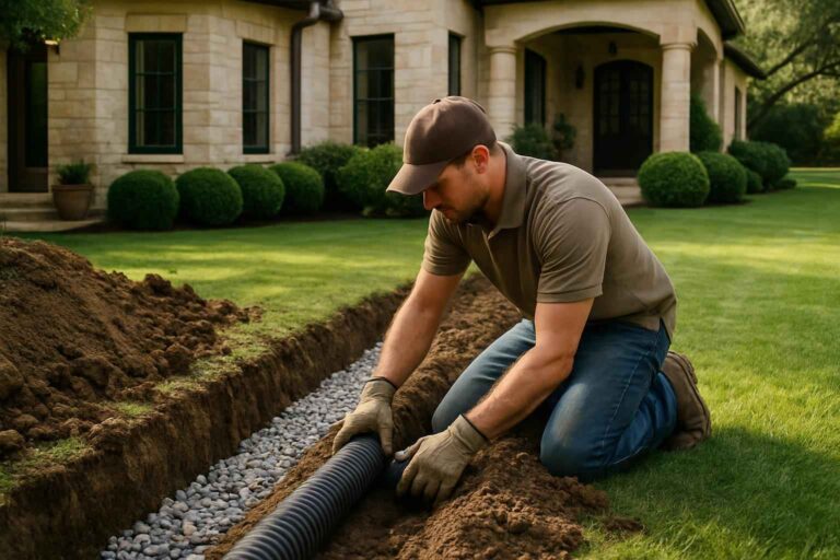 Drainage Solutions Contractor In Stonewall TX french drain installation contractor in stonewall tx