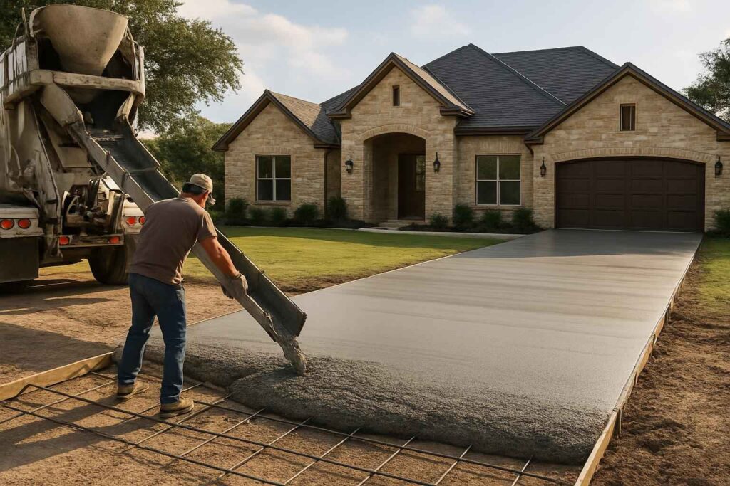 new driveway pour service in stonewall tx