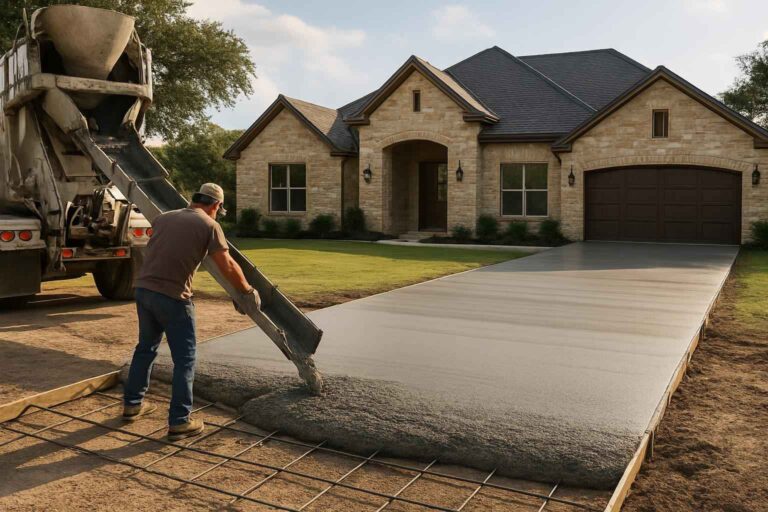 new driveway pour service in stonewall tx