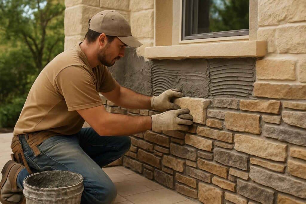 stone veneer installation service in luckenbach tx