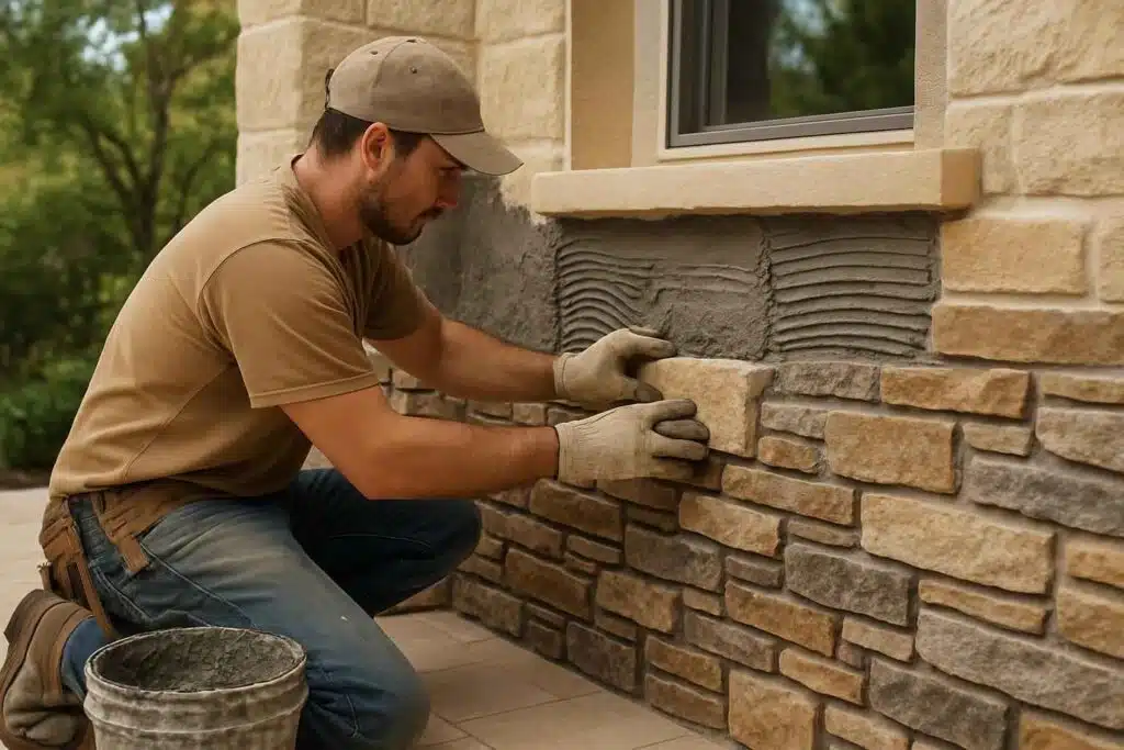 stone veneer installation service in luckenbach tx