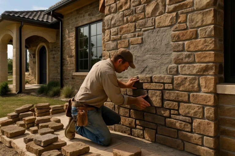 stone veneer installation service in stonewall tx