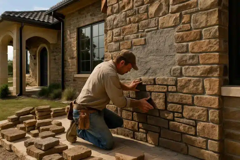 stone veneer installation service in stonewall tx