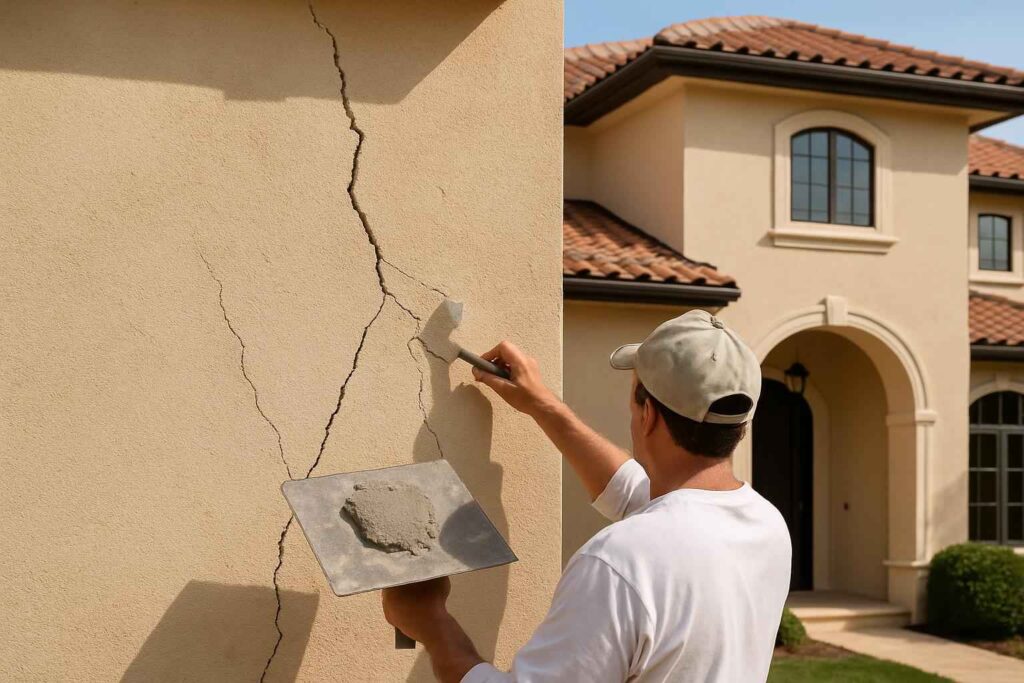 stucco crack repair service in fredericksburg tx