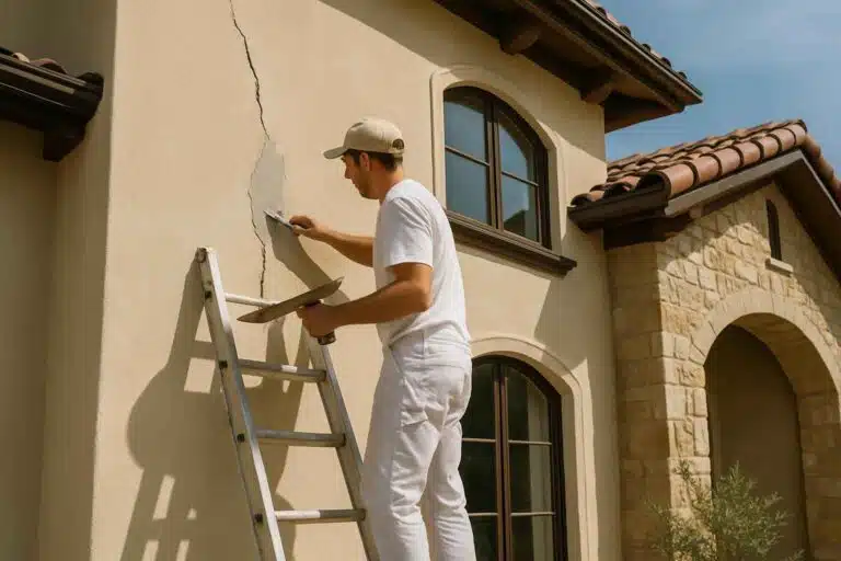 stucco crack repair service in luckenbach tx