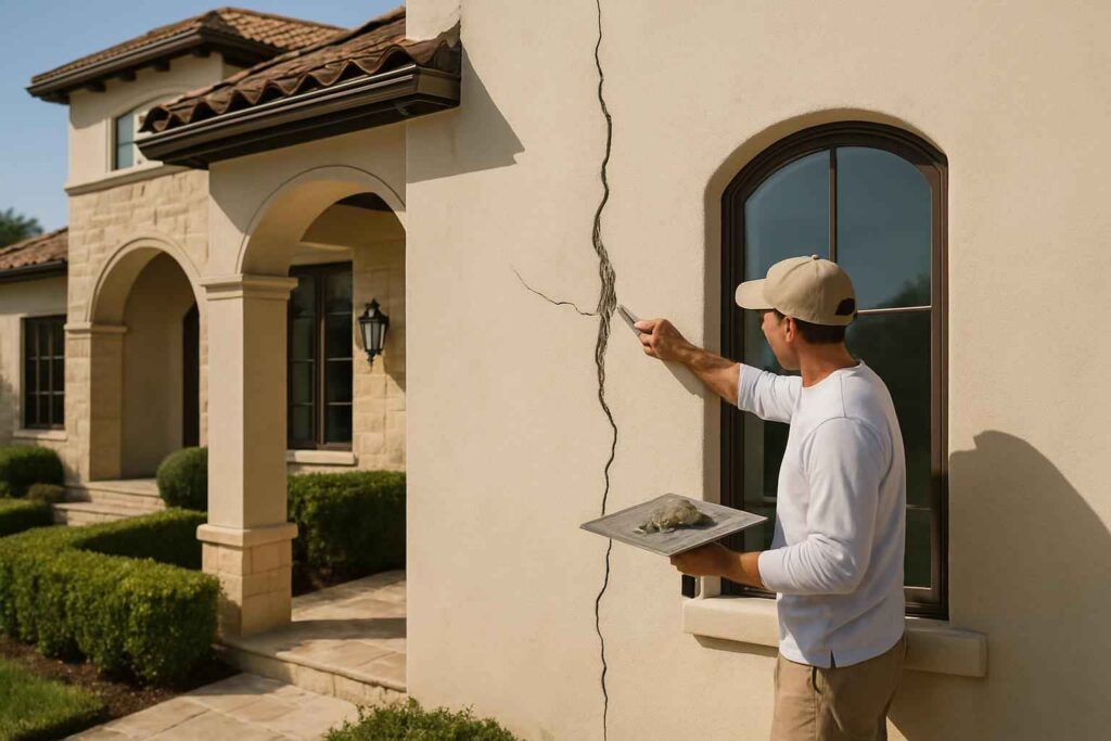 stucco crack repair service in stonewall tx