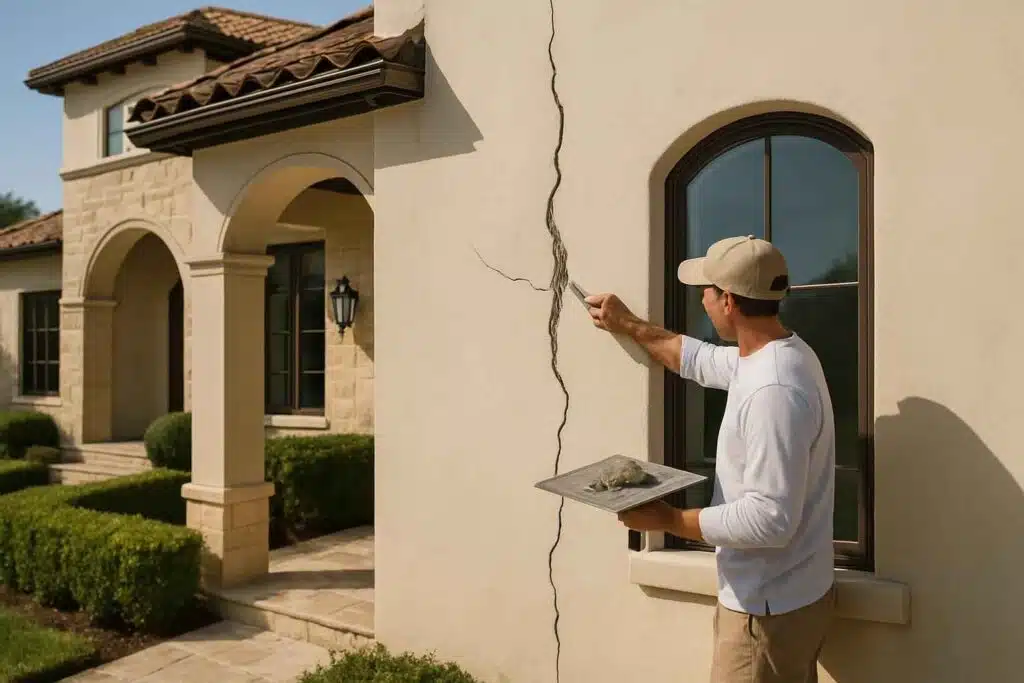stucco crack repair service in stonewall tx