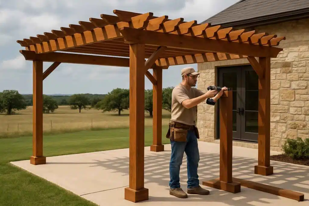 wood pergola builder in stonewall tx