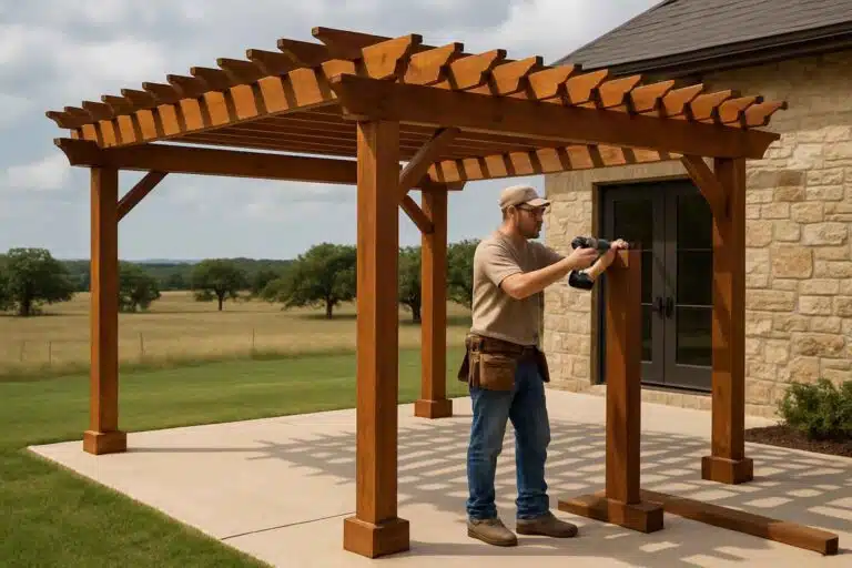 wood pergola builder in stonewall tx