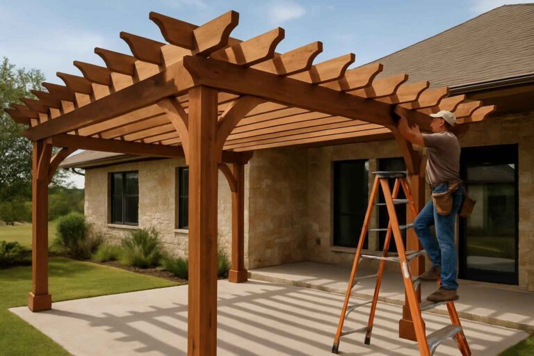 wood pergola builder in willow city tx