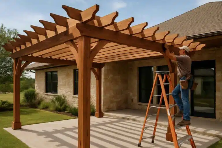 wood pergola builder in willow city tx