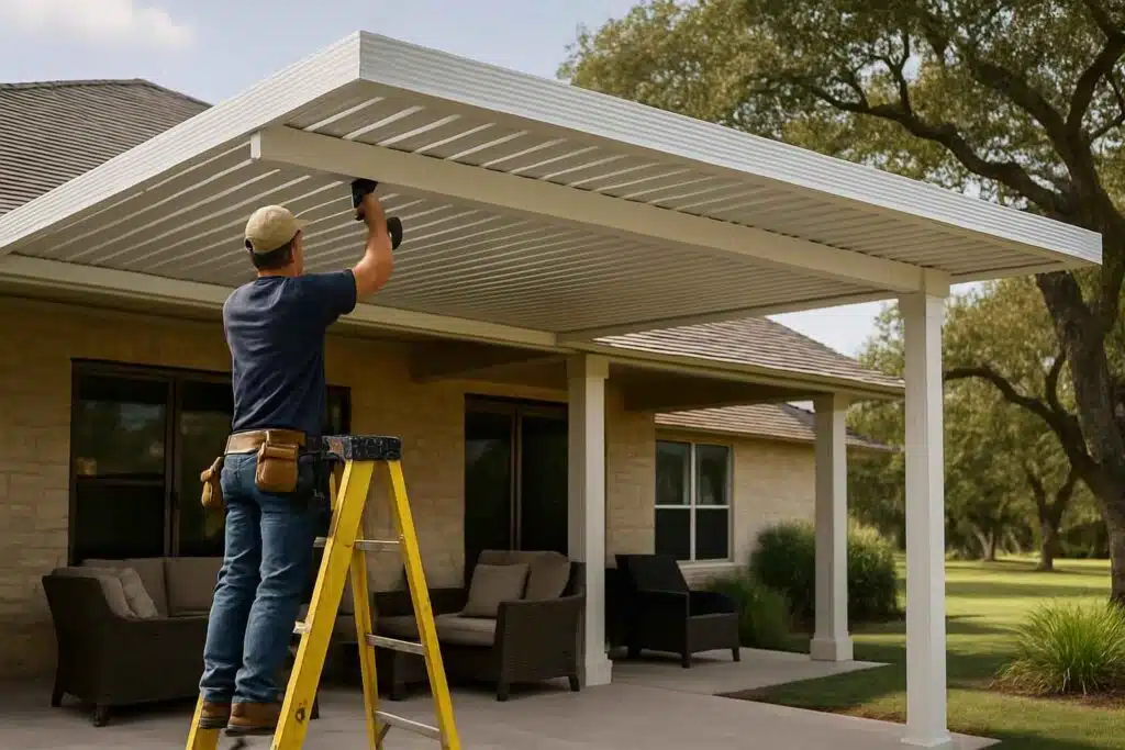 aluminum patio cover installer in comfort tx