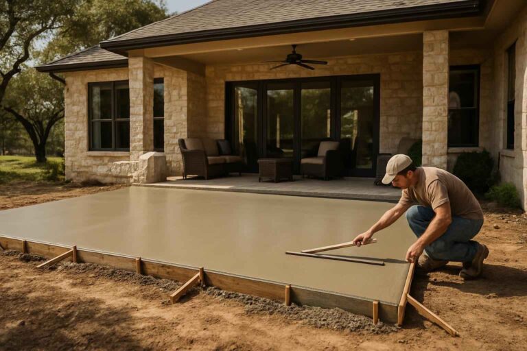 concrete patio installation service in comfort tx