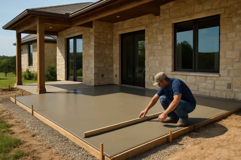 concrete patio installation service in hye tx