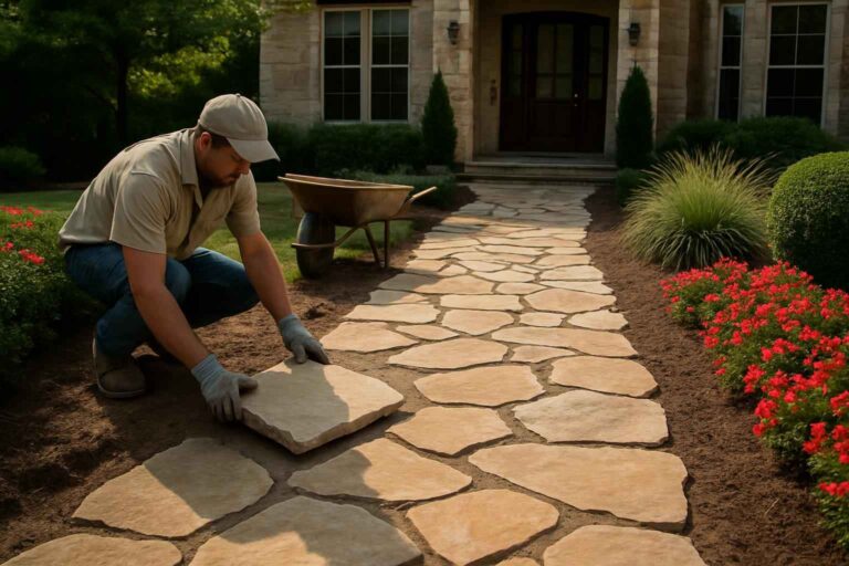 flagstone walkway installer in doss tx