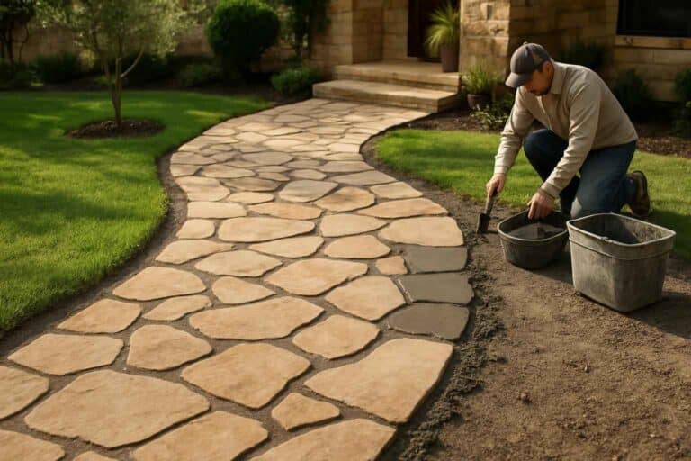 flagstone walkway installer in hye tx