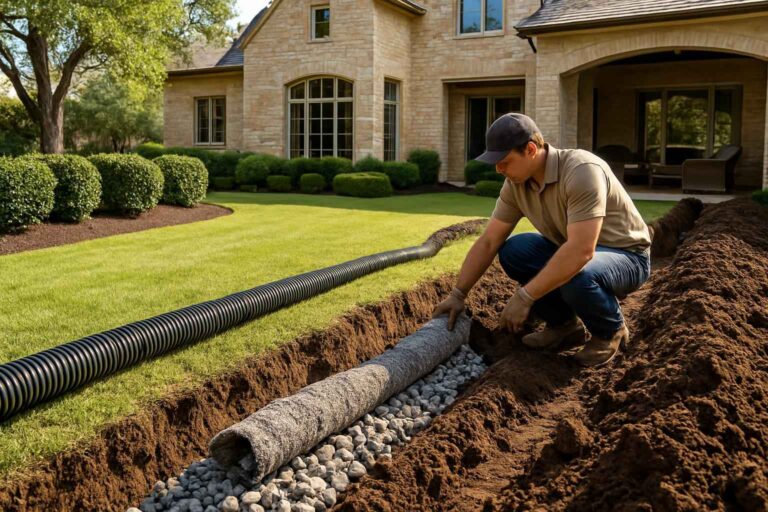 Drainage Solutions Contractor In Comfort TX french drain installation contractor in comfort tx