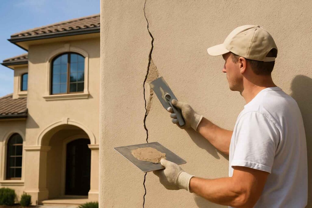 stucco crack repair service in comfort tx