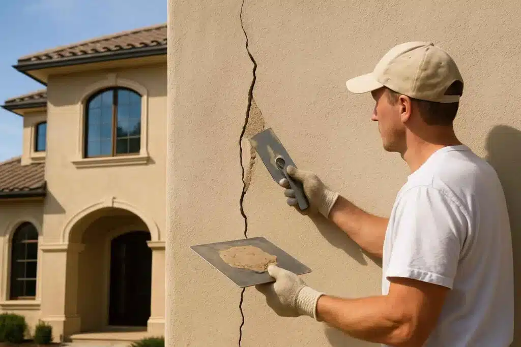stucco crack repair service in comfort tx