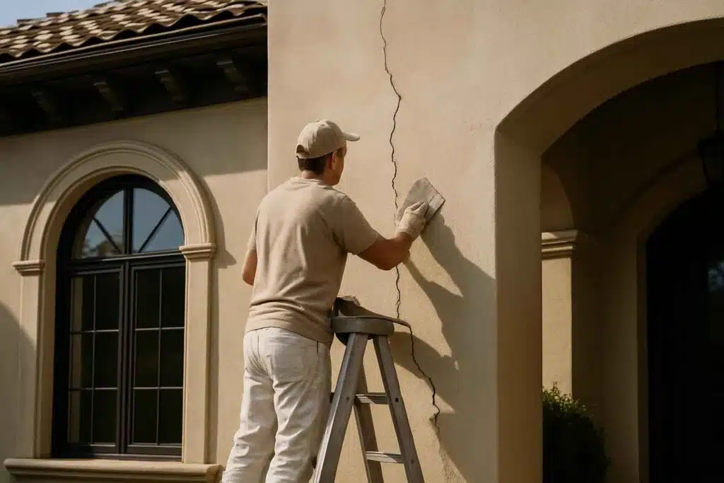 stucco crack repair service in hye tx