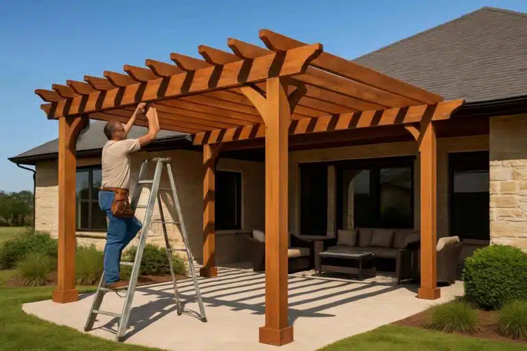 wood pergola builder in hye tx