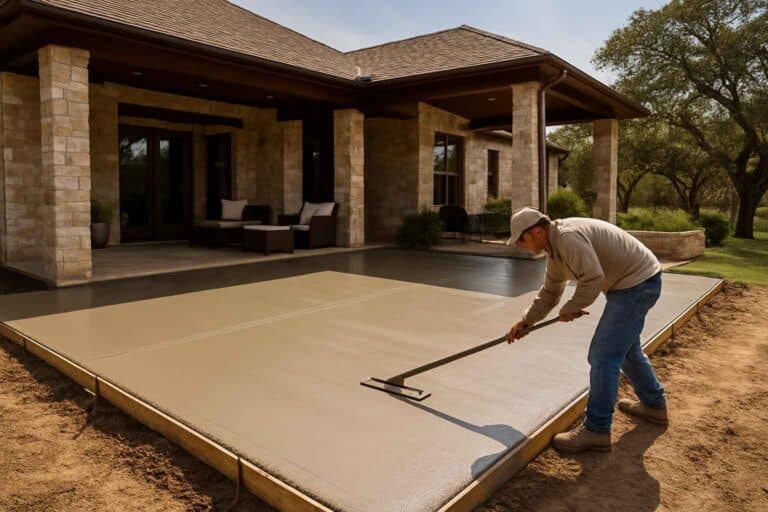 concrete patio installation service in sisterdale tx