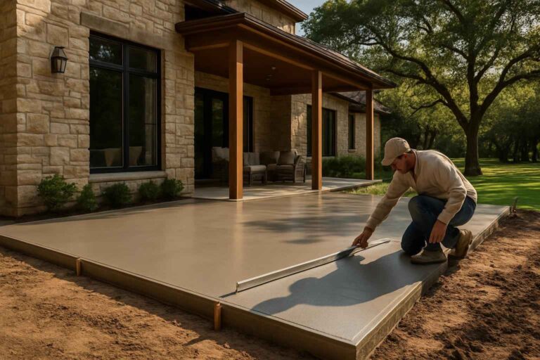 concrete patio installation service in waring tx