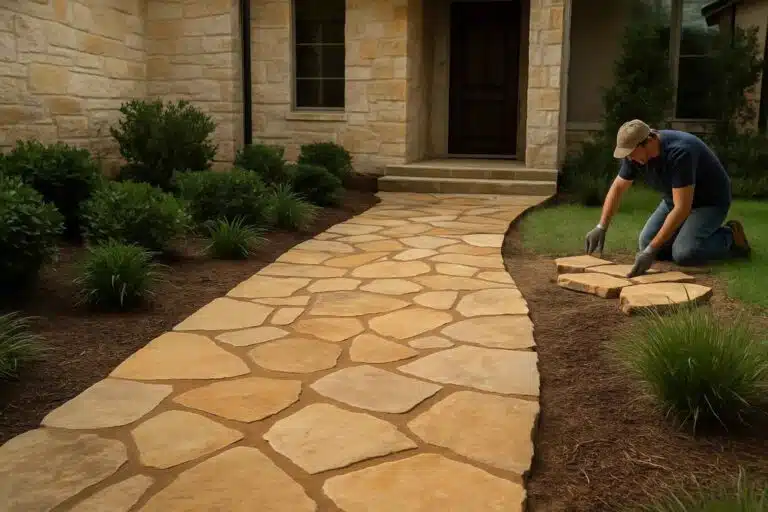 flagstone walkway installer in blanco tx