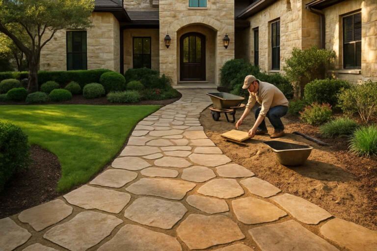 flagstone walkway installer in ingram tx