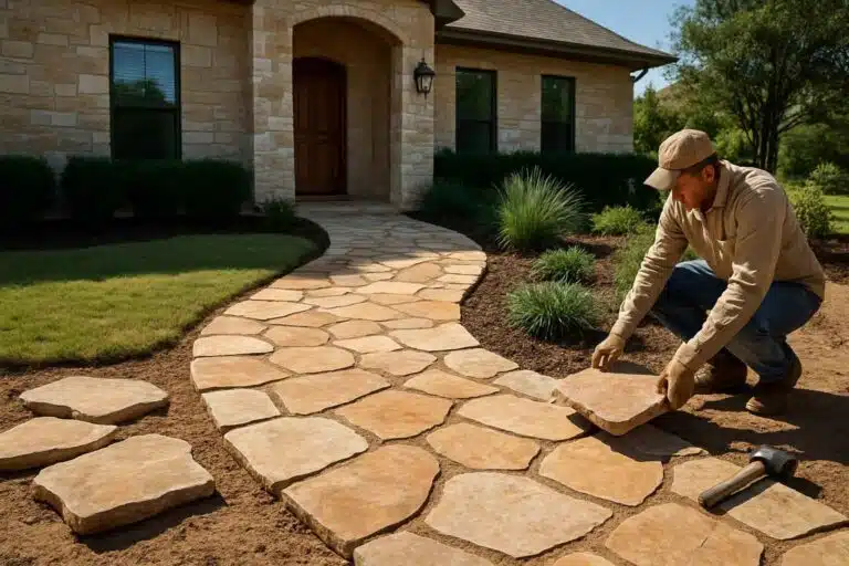 flagstone walkway installer in johnson city tx