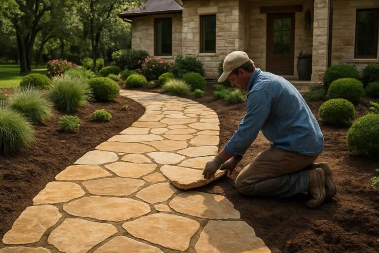 flagstone walkway installer in sisterdale tx