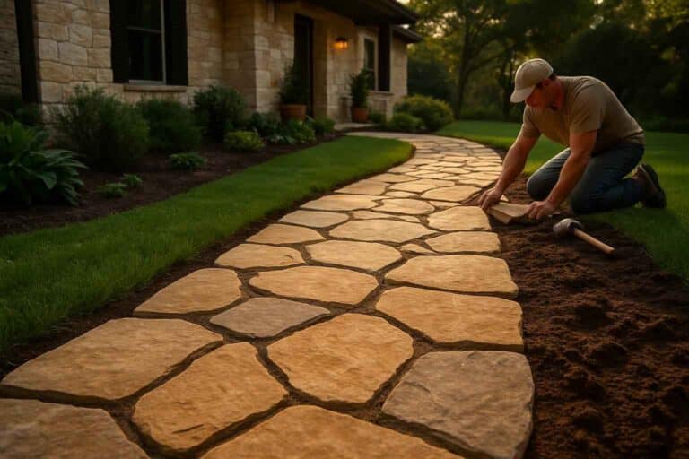 flagstone walkway installer in waring tx