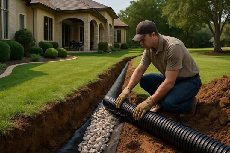 Drainage Solutions Contractor In Center Point TX french drain installation contractor in center point tx