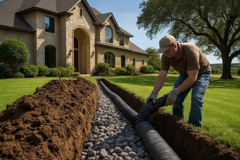Drainage Solutions Contractor In Waring TX french drain installation contractor in waring tx