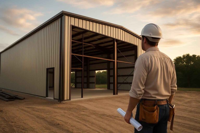 metal building construction company in waring tx