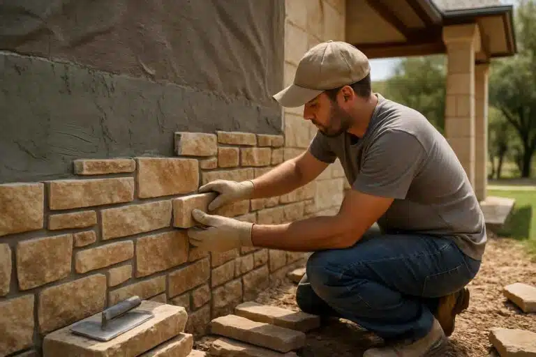 stone veneer installation service in waring tx