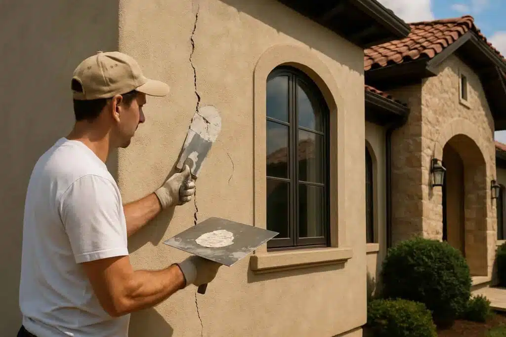 stucco crack repair service in waring tx