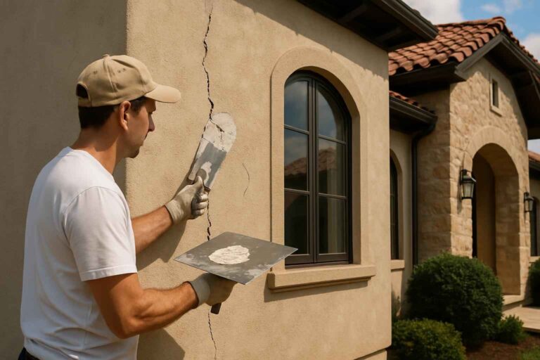 stucco crack repair service in waring tx