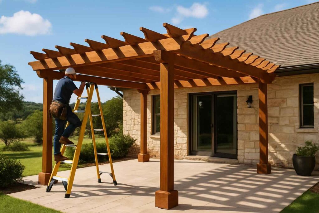 wood pergola builder in sisterdale tx