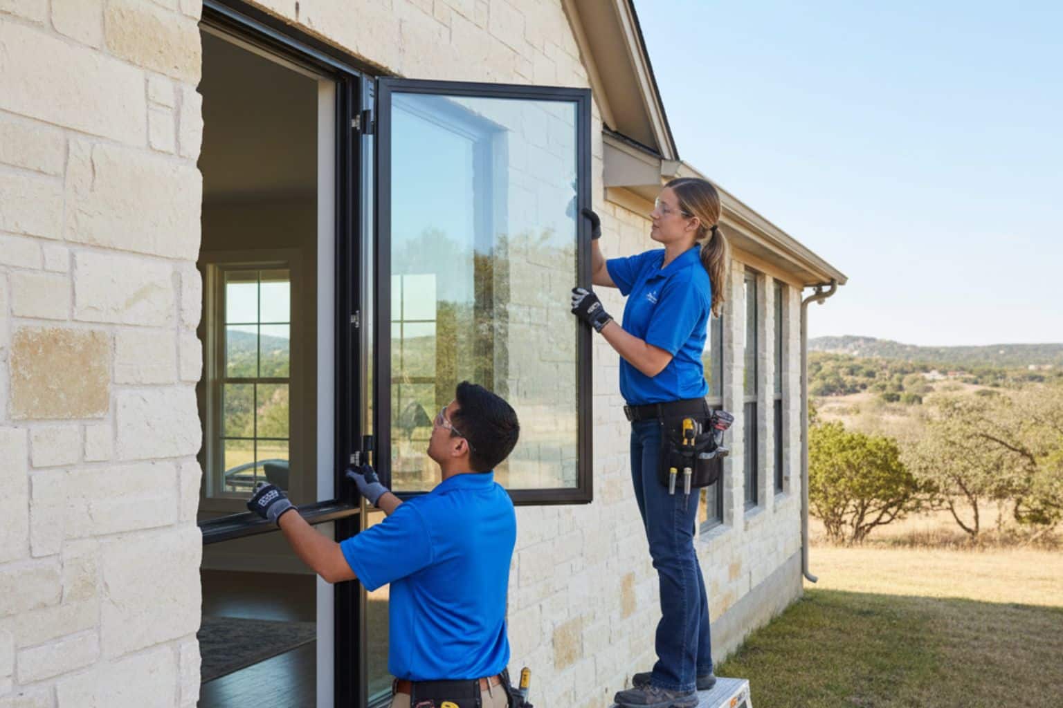 Custom Window Installation Contractor In Round Mountain TX Retrofit Window Installation Service In Round Mountain TX